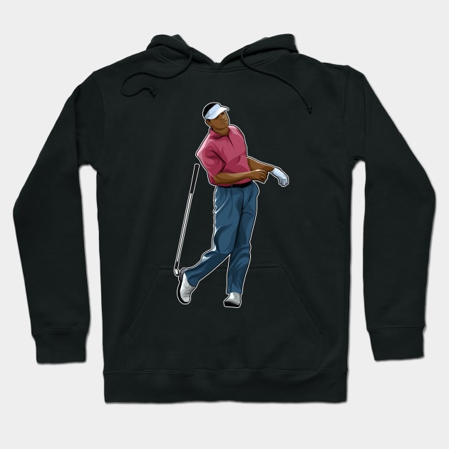 Vijay Singh Of Fiji Golf In Action Hoodie by RunAndGow